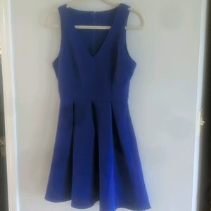 Charlotte Russe Royal Blue V Neck Skater Dress